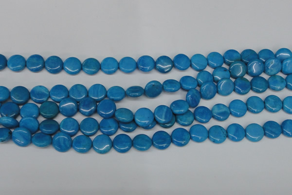 CLR410 15.5 inches 10mm flat round dyed larimar gemstone beads