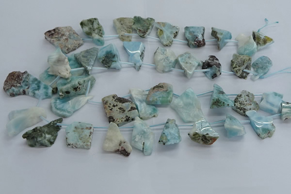 CLR90 Top drilled 15*20mm - 25*35mm freeform larimar beads
