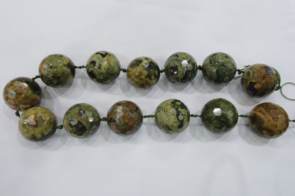 CLS05 15.5 inches 30mm faceted round large peacock gemstone beads