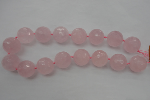 CLS103 15.5 inches 25mm faceted round large rose quartz beads