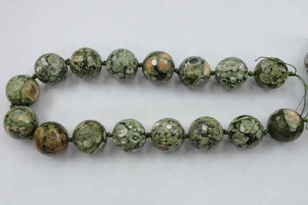 CLS106 15.5 inches 25mm faceted round peacock gemstone beads