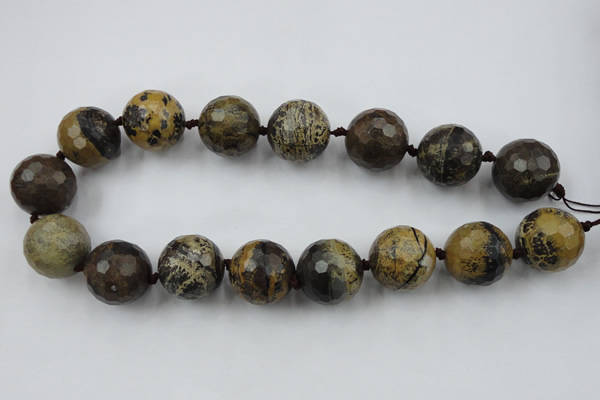 CLS108 15.5 inches 25mm faceted round artistic jasper beads