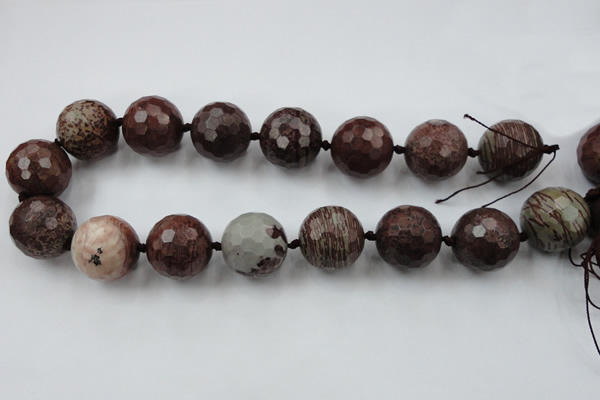 CLS109 15.5 inches 25mm faceted round red artistic jasper beads