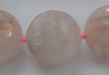 CLS16 15.5 inches 30mm faceted round large pink quartz beads