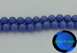 CLU116 15.5 inches 16mm round blue luminous stone beads
