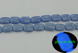 CLU167 15.5 inches 15*20mm rectangle blue luminous stone beads