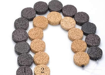 CLV03 14 inches 6*21mm coin natural lava loose beads wholesale