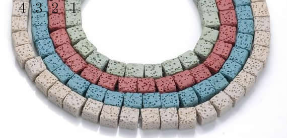 CLV15 14 inches 8mm cubic natural lava loose beads wholesale