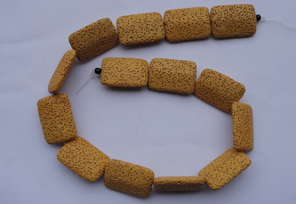 CLV19 15 inches 19*28mm rectangle yellow natural lava beads wholesale