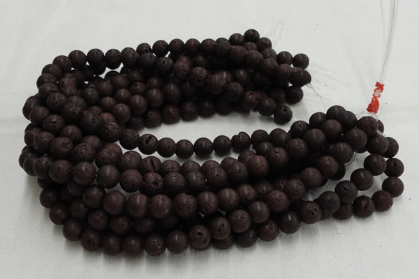 CLV200 15.5 inches 6mm round coffee natural lava beads wholesale