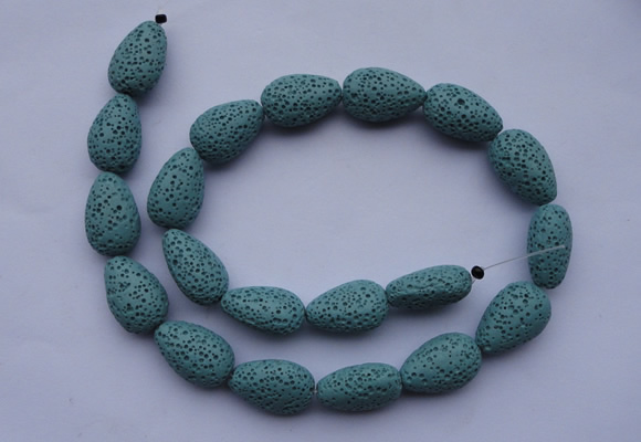 CLV24 15.5 inches 13*19mm teardrop blue natural lava beads wholesale