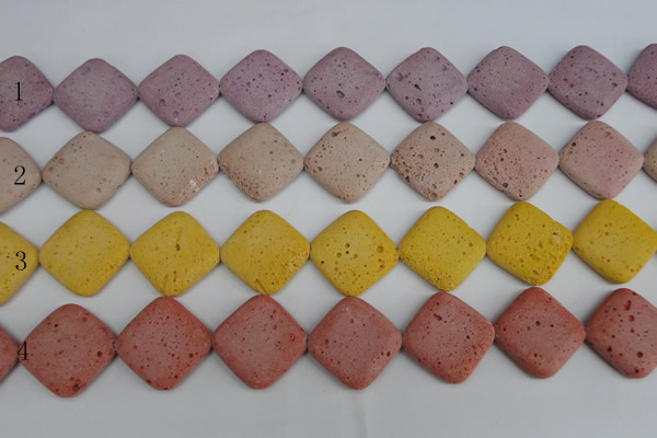 CLV309 15.5 inches 25*25mm diamond lava beads wholesale