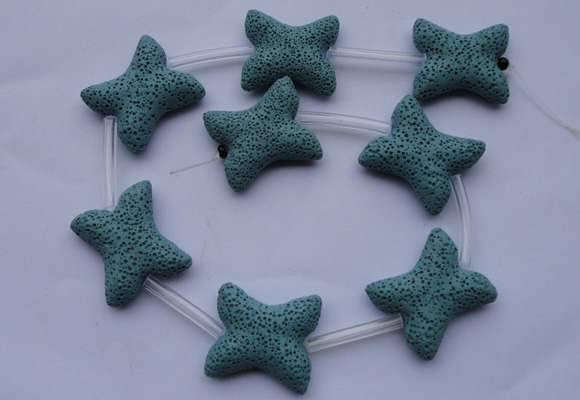 CLV32 16 inches 28*32mm butterfly-shaped blue natural lava beads wholesale