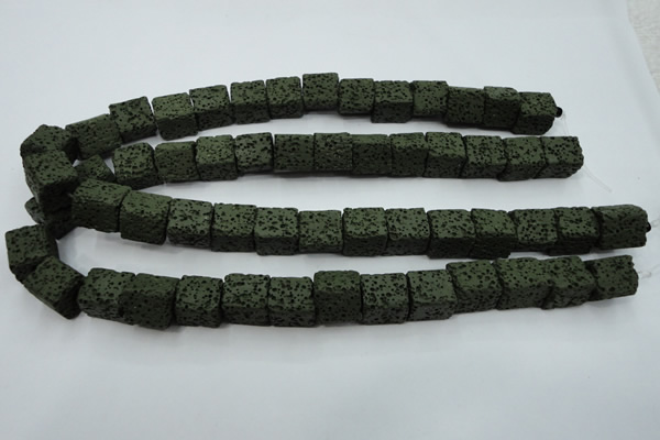 CLV391 15.5 inches 12*13*15mm cuboid dyed lava beads wholesale