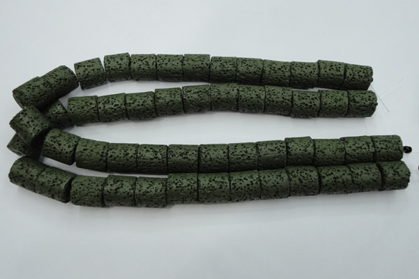 CLV394 15.5 inches 15*15mm tube dyed lava beads wholesale
