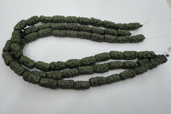 CLV396 15.5 inches 10*20mm nuggets dyed lava beads wholesale