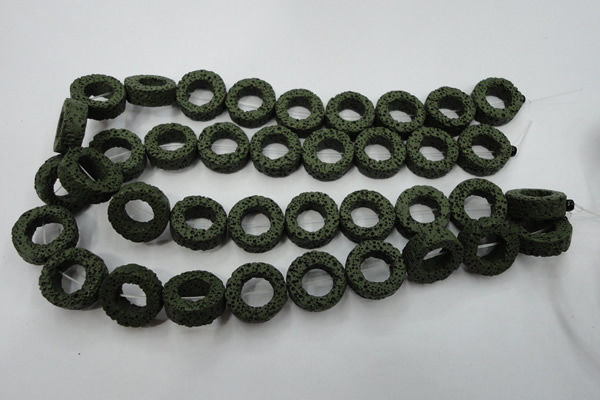 CLV409 15.5 inches 8*20mm donut dyed lava beads wholesale