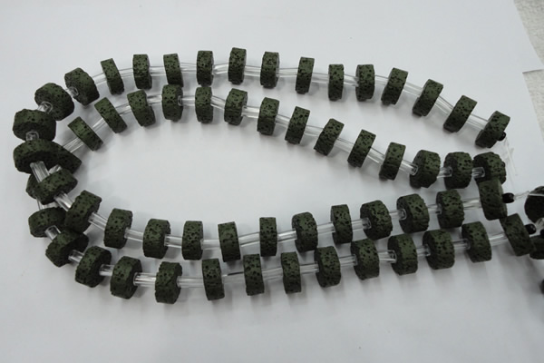 CLV410 15.5 inches 6*15mm tyre dyed lava beads wholesale