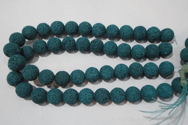 CLV457 15.5 inches 18mm round dyed blue lava beads wholesale