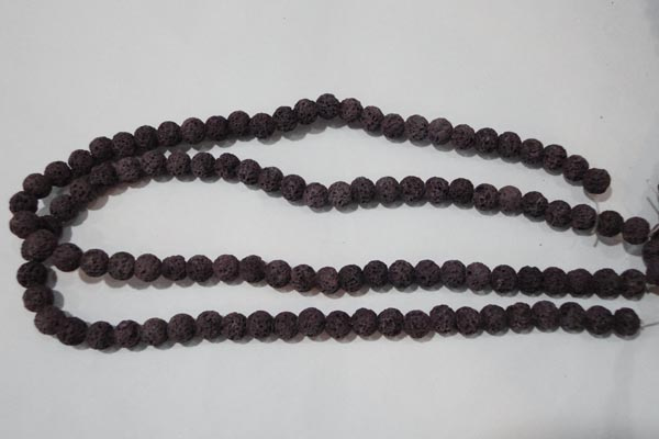 CLV476 15.5 inches 8mm round dyed purple lava beads wholesale