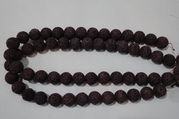 CLV479 15.5 inches 14mm round dyed purple lava beads wholesale