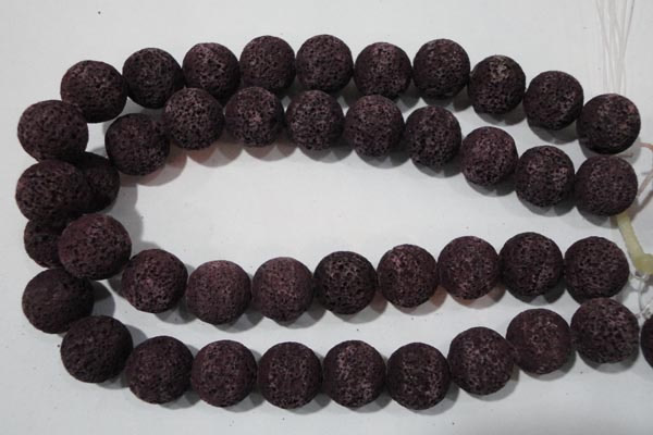 CLV481 15.5 inches 18mm round dyed purple lava beads wholesale