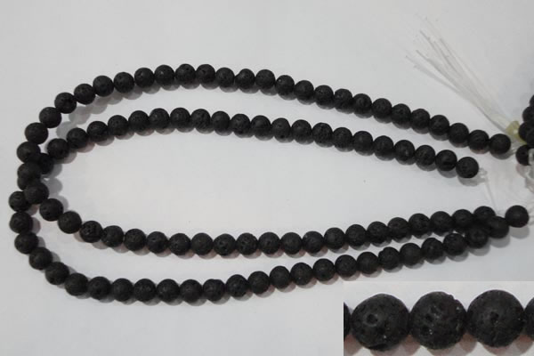 CLV484 15.5 inches 8mm round black lava beads wholesale