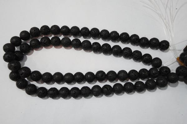 CLV486 15.5 inches 12mm round black lava beads wholesale