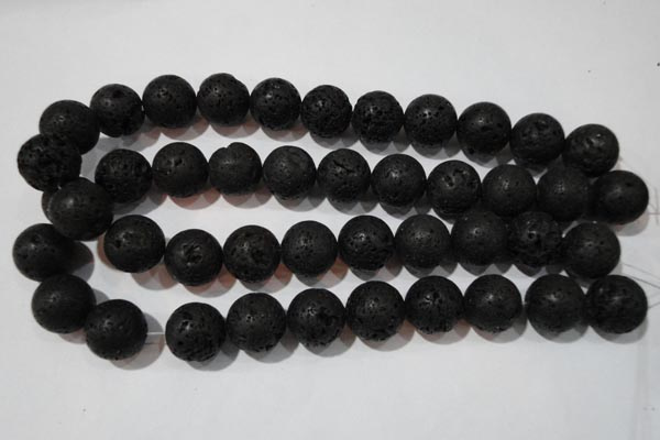 CLV489 15.5 inches 18mm round black lava beads wholesale