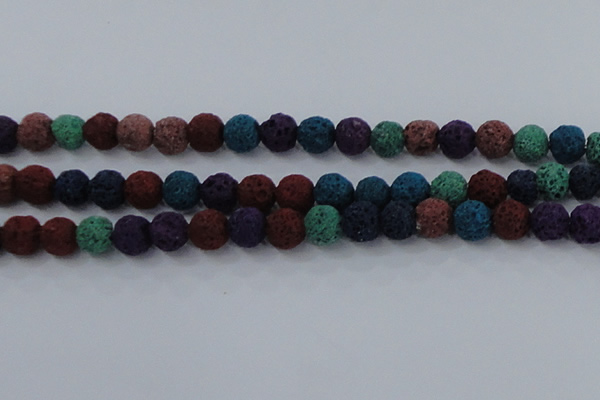 CLV522 15.5 inches 8mm round mixed lava beads wholesale
