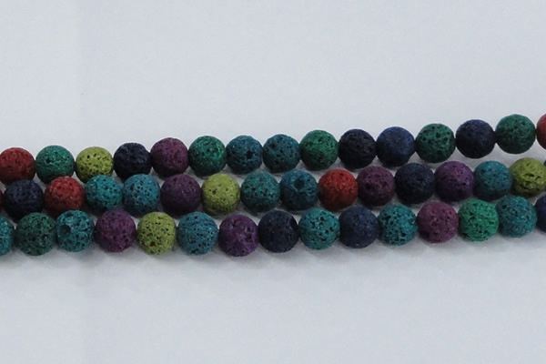 CLV523 15.5 inches 10mm round mixed lava beads wholesale