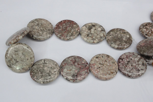 CMB15 15.5 inches 40mm flat round natural medical stone beads