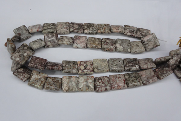CMB21 15.5 inches 18*18mm square natural medical stone beads