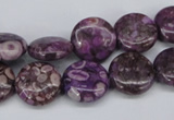 CMB30 15.5 inches 14mm flat round dyed natural medical stone beads