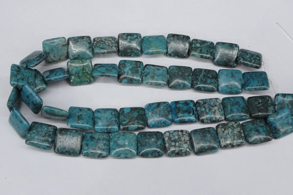 CMB53 15.5 inches 18*18mm square dyed natural medical stone beads