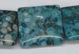 CMB55 15.5 inches 30*30mm square dyed natural medical stone beads