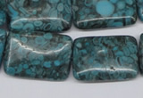 CMB58 15.5 inches 18*25mm rectangle dyed natural medical stone beads