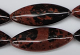CME01 15.5 inches 15*40mm marquise mahogany obsidian beads