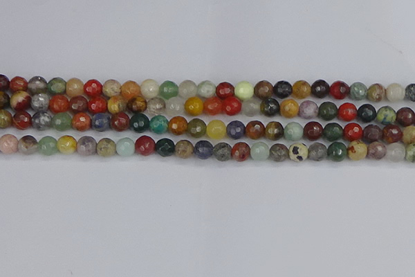 CME101 15.5 inches 6mm faceted round mixed gemstone beads