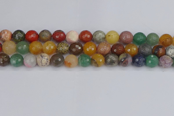 CME104 15.5 inches 12mm faceted round mixed gemstone beads