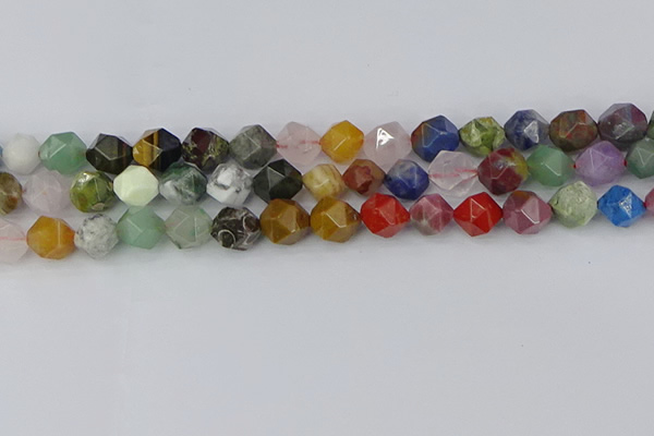 CME108 15.5 inches 10mm faceted nuggets mixed gemstone beads