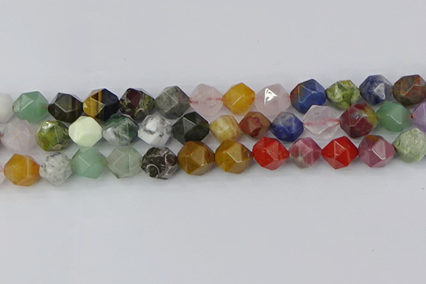 CME109 15.5 inches 12mm faceted nuggets mixed gemstone beads