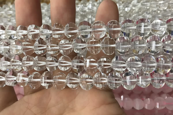 CME200 15.5 inches 7*9mm - 8*10mm pumpkin white crystal beads