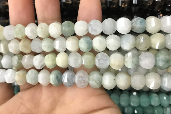 CME203 15.5 inches 7*9mm - 8*10mm pumpkin aquamarine beads