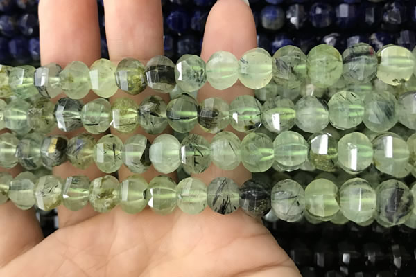 CME206 15.5 inches 7*9mm - 8*10mm pumpkin prehnite beads