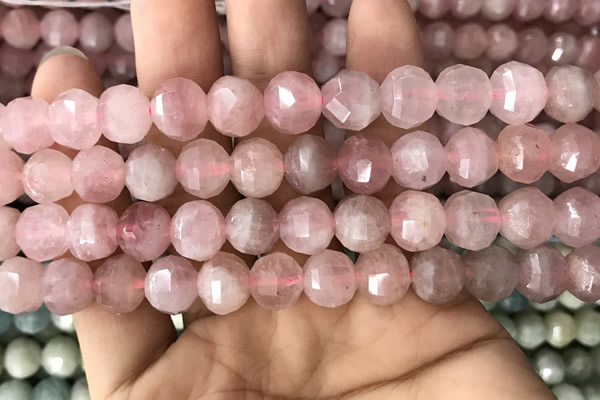 CME234 15.5 inches 10*11mm - 10*12mm pumpkin Madagascar rose quartz beads
