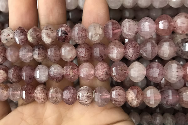 CME238 15.5 inches 10*11mm - 10*12mm pumpkin strawberry quartz beads