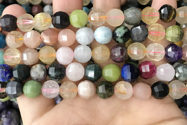 CME254 15.5 inches 7*9mm - 8*10mm pumpkin mixed gemstone beads
