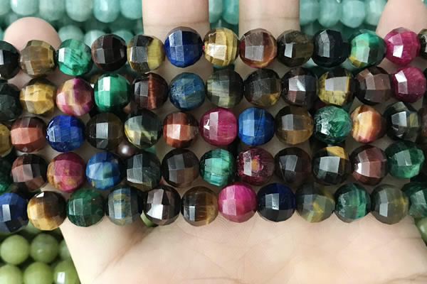 CME256 15.5 inches 7*9mm - 8*10mm pumpkin mixed tiger eye beads