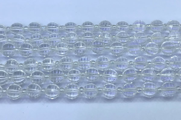 CME340 15 inches 8mm pumpkin white crystal beads